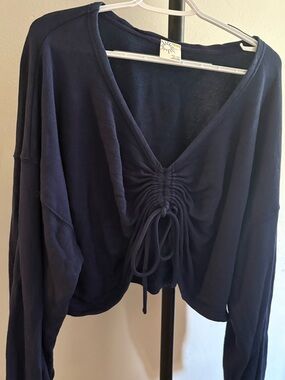 EUC XXL OFFLINE by aerie keep it 100 terry cinched front crew neck